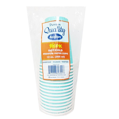 axxion paper cups 16ct 12oz polka dots -- 60 per case