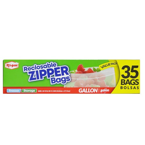 ri- pac zipper bags 1 gl 35ct -- 24 per case