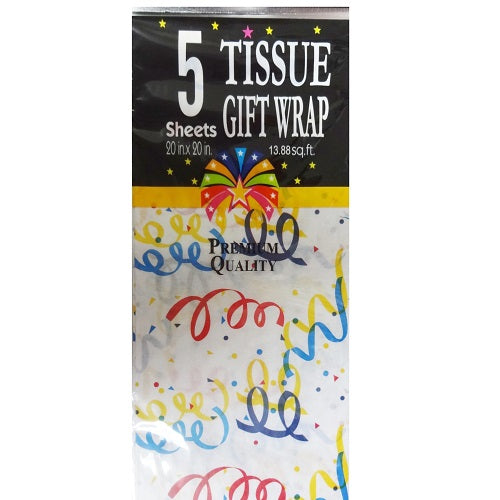 tissue paper 5ct ribbon design -- 24 per box