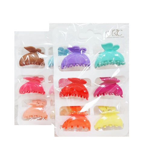 hair clips 6pc asst clrs -- 12 per box