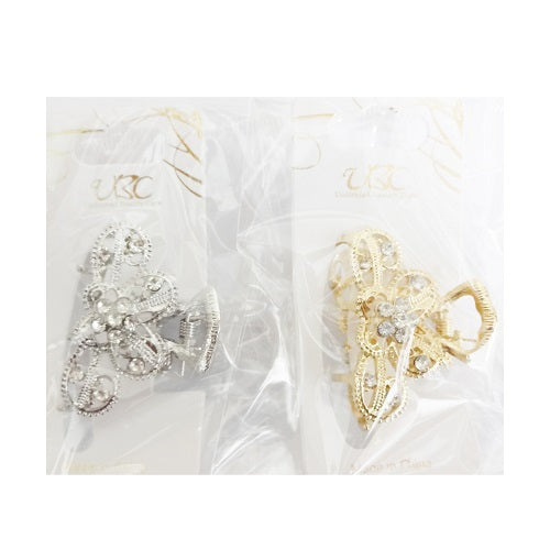 hair metal clips smll gold silver -- 12 per box