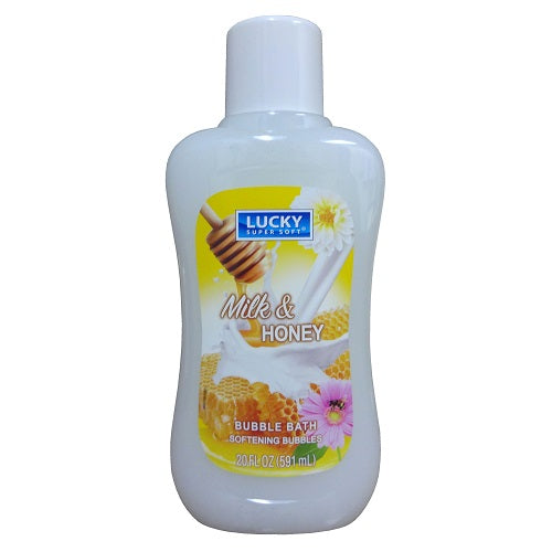 lucky bubble bath 20oz milk honey -- 12 per case