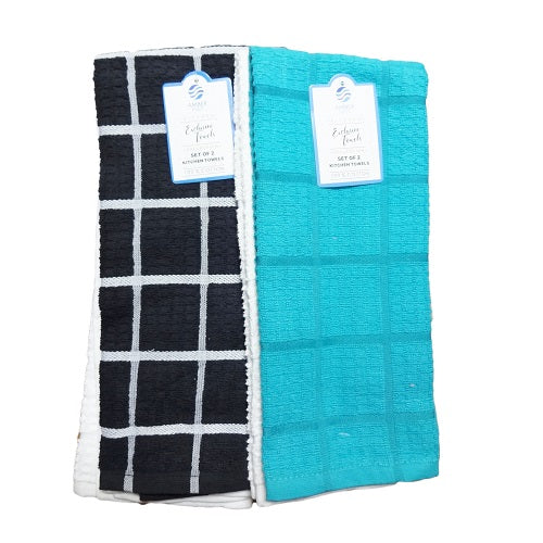 kithen towels 2pk 17x28in asst clrs -- 6 per box