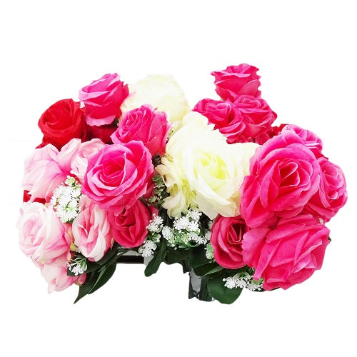 rose bouquet 7pc asst clrs -- 12 per box